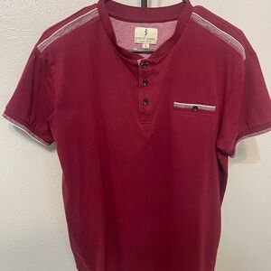 Men's Red Henley Shirt